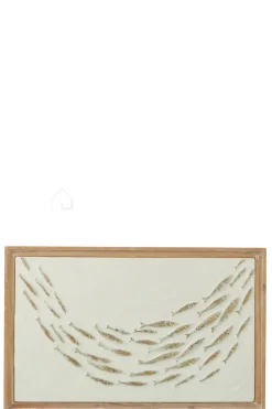 J-LINE Wanddecoratie Cirkel School Vissen Zoli wanddeco