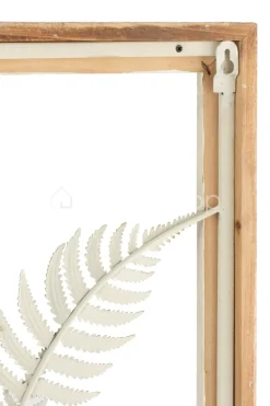 J-LINE Wanddecoratie kader planten bladeren metaal