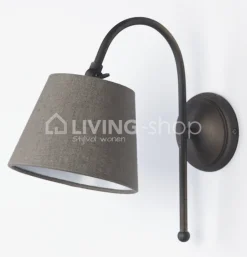 J-LINE Wandlamp met lampenkap, landelijke wandverlichting antiek brons
