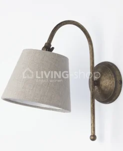 J-LINE Wandlamp met lampenkap, landelijke wandverlichting antiek brons
