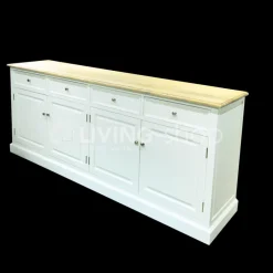 Wit eiken dressoir 4 deuren in landelijke stijl