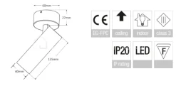 Verlichting online Witte LED Micro tube spot cilinder opbouw
