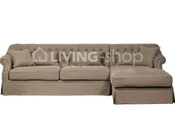 TIMELESS LIVING 2-zit L220xB100xH88CM marshal chesterfield fc 16 canvas taupe 100 cotton