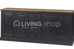 TIMELESS LIVING Zwart dressoir met naturel teak top
