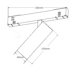 Verlichting online Zwarte Micro tube spot LED L13,5xB4CM
