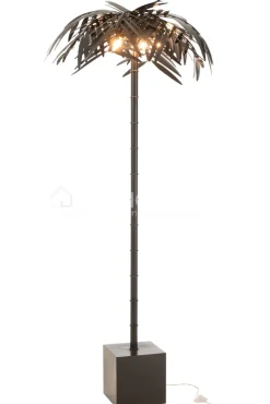 J-LINE Zwarte Staande Lamp Palm (25501)